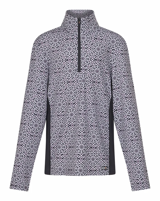 Kerrits Kids Rail Side Quarter Zip Tech Top - Print Black Starlight / Medium