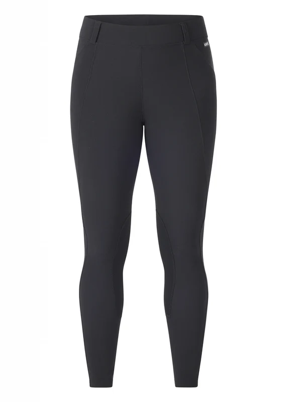 Kerrits Ladies Microcord Knee Patch Pocket Riding Tights Black / Large