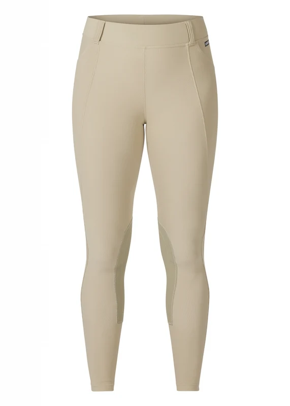 Kerrits Ladies Microcord Knee Patch Pocket Riding Tights Tan / X-Large