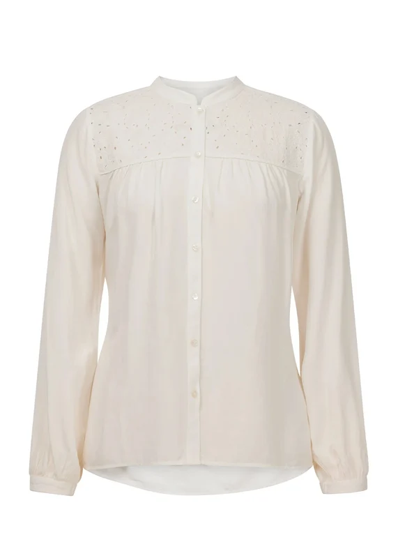 Kerrits Hollyhocks & Horseshoes Blouse Soft White / X-Large