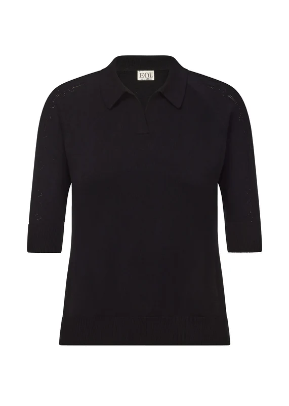Kerrits Bit of Breeze Sweater Knit Polo Black / X-Small