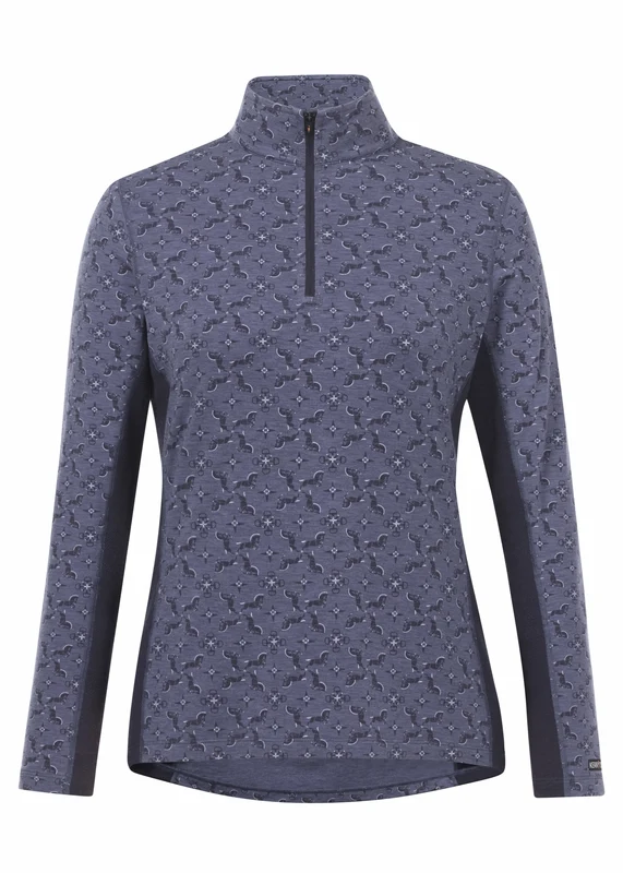 Kerrits Stable Temp Wool Qrt Zip Top Wildorchid Horse Quadrille / X-Small