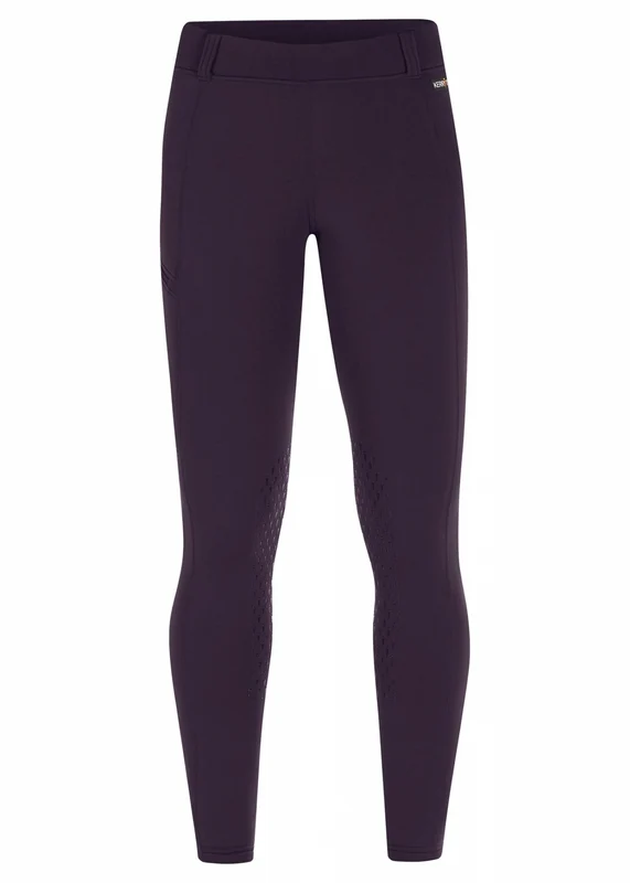 Kerrits Kids Power Stretch Pocket Knee Patch Tights Plumnoir / Medium