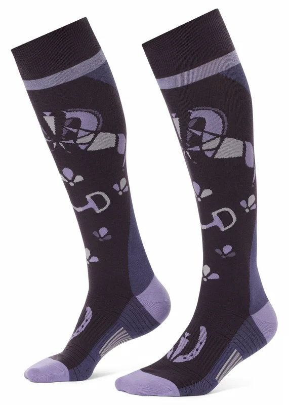 Kerrits Happy Horse Wool Knee-Hi Socks Plumnoir / One Size