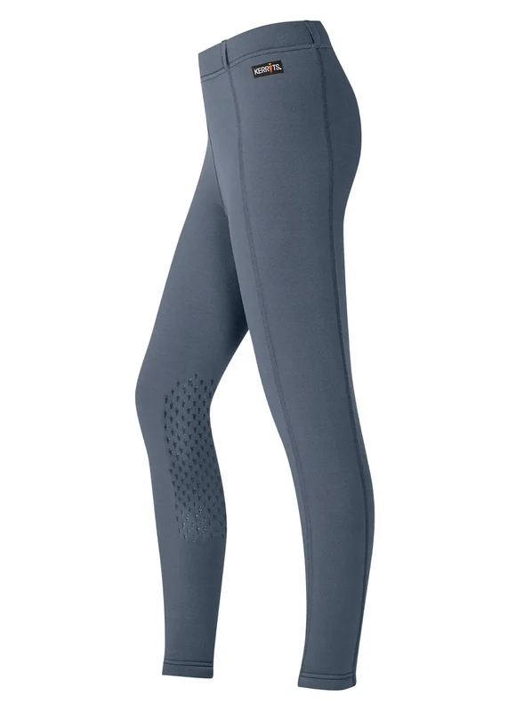 Kerrits Kids Power Stretch Pocket Knee Patch Tights Dusty Blue / Large
