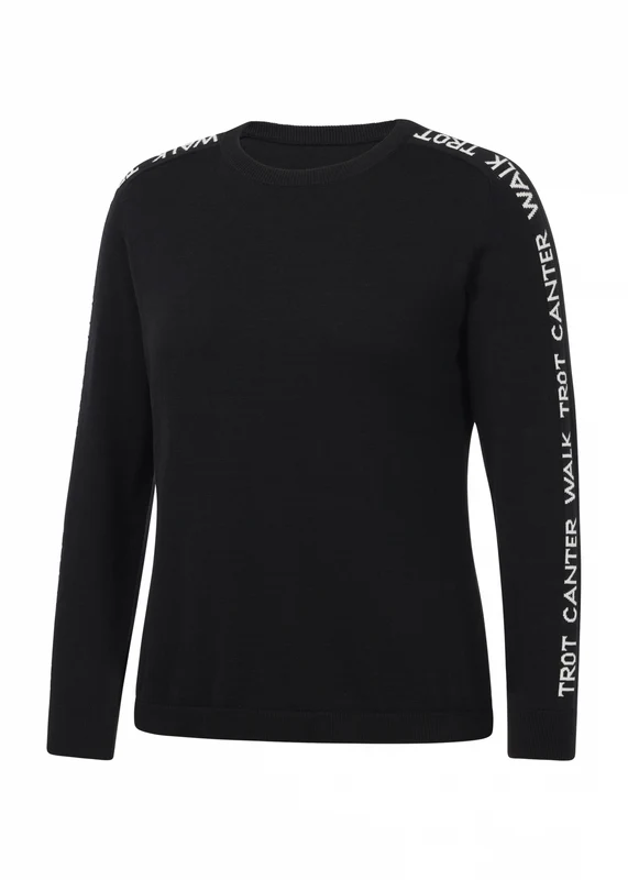 Kerrits Equi Rhythm Crew Neck Sweater Black/White / 2X-Large