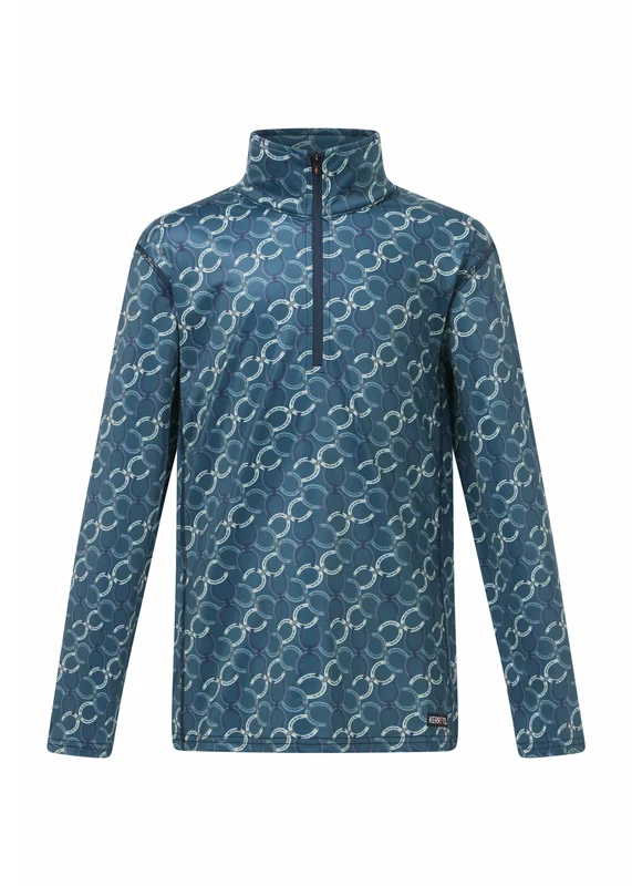 Kerrits Kids Traverse Quarter Zip Fleece Tech Top Jasper Horseshoe Honeycomb / X-Small