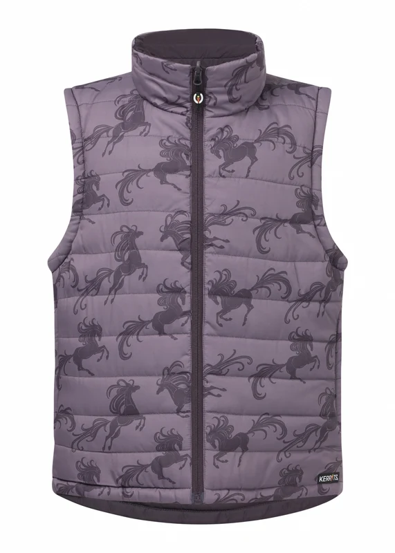 Kerrits Kids Pony Parade Reversible Quilted Vest Elderberry/Thistle Horse / X-Small
