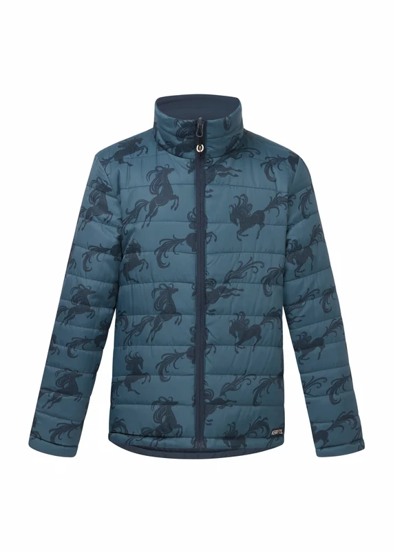 Kerrits Kids Pony Parade Reversible Quilted Jacket Nightfall/Jasper Horse / Medium