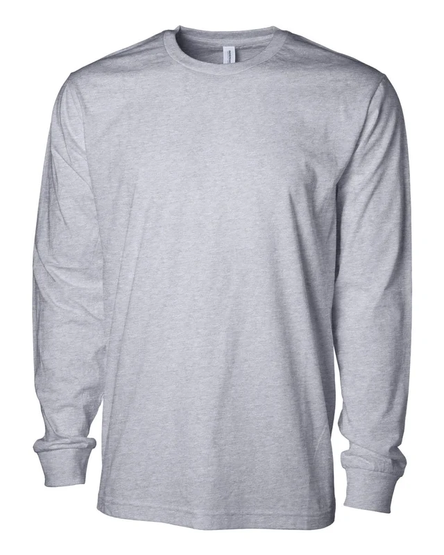 Independent Trading Co. PRM180LST Unisex Premium Long Sleeve T-Shirt - Grey Heather Gray-Light / Adult M