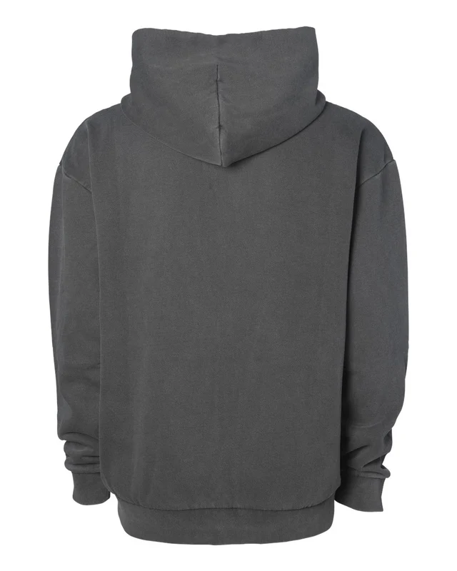 Independent Trading Co. IND420ZIP Unisex Mainstreet Heavyweight Full-Zip Hooded Sweatshirt - Pigment Black Gray-Dark / Adult XL
