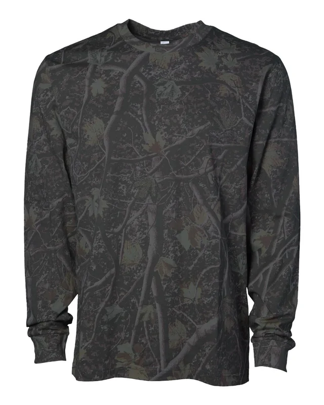Independent Trading Co. PRM180LST Unisex Premium Long Sleeve T-Shirt - Darkwood Tree Camo Green-Dark Brown-Light / Adult 4XL