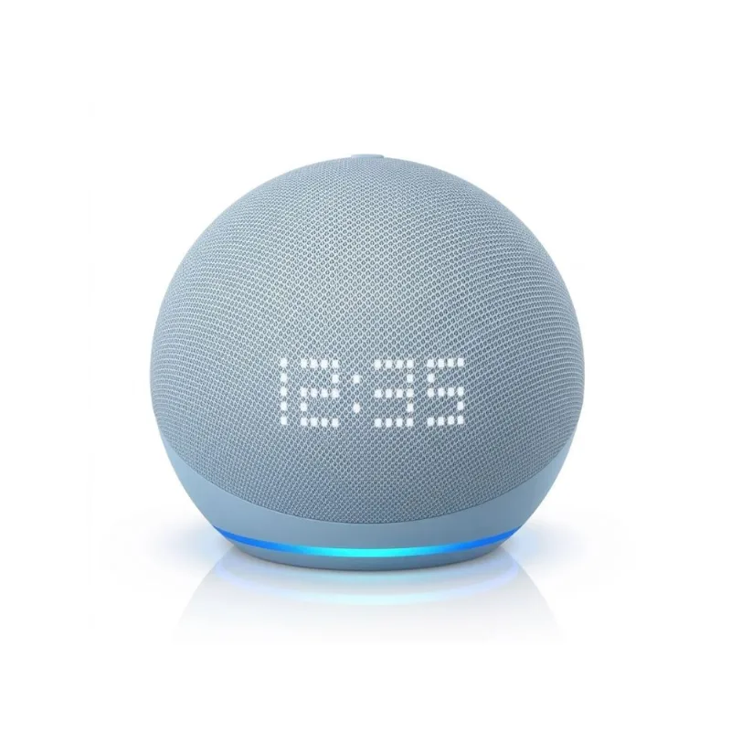 Echo Dot 5 generación con Reloj azul