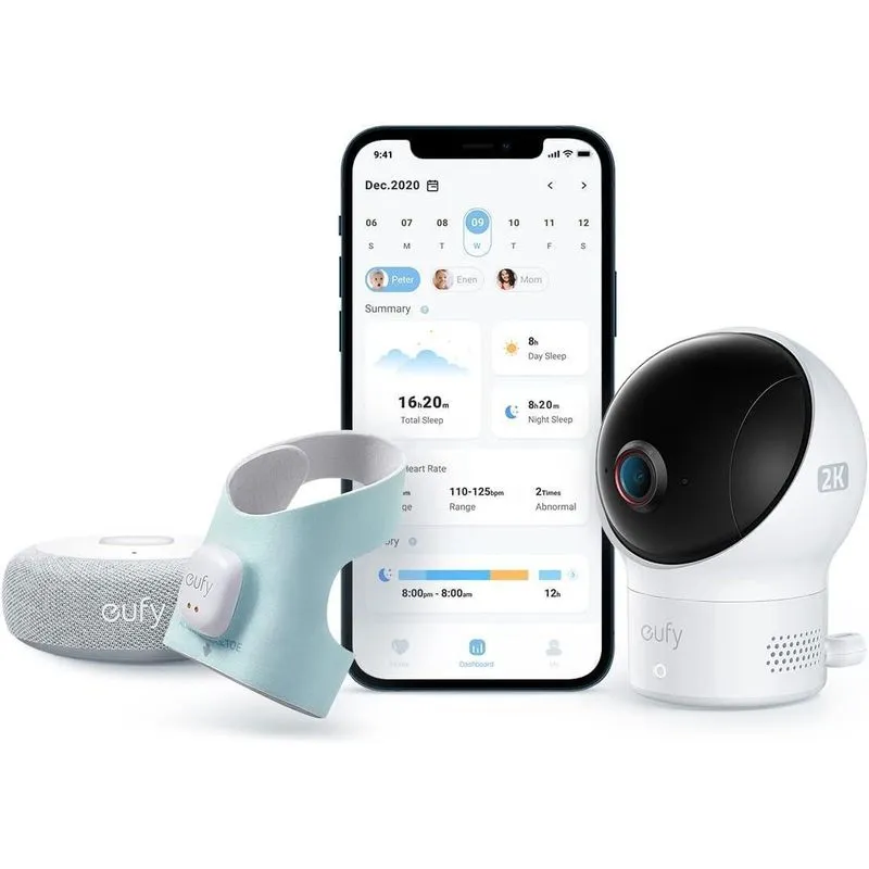 Babá Eletrônica Eufy Baby S340 Câmera E Meia Smart