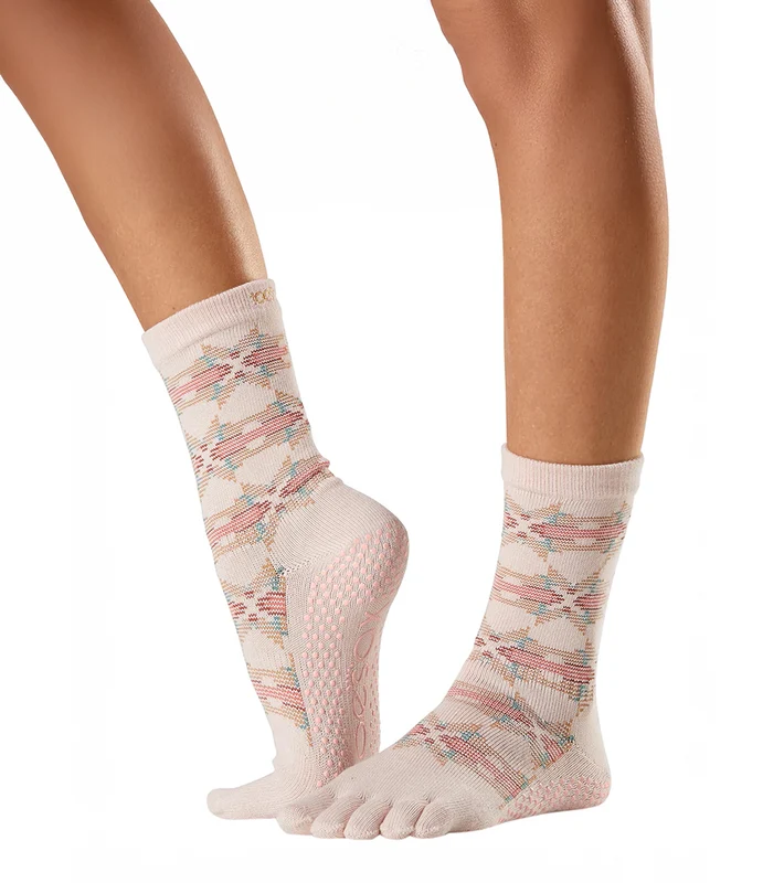 Toesox Crew Full Toe Grip Socks Apres Ski / S