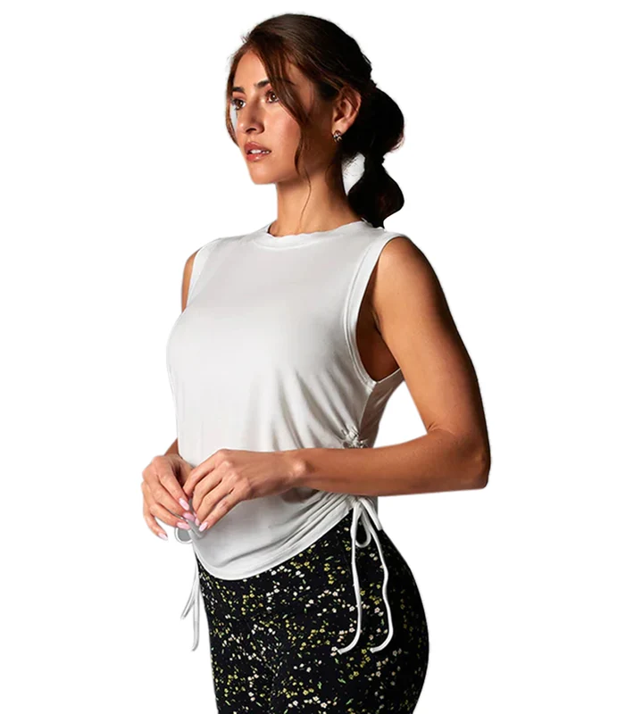 Tavi Crop Side Tie Tank Coconut / M