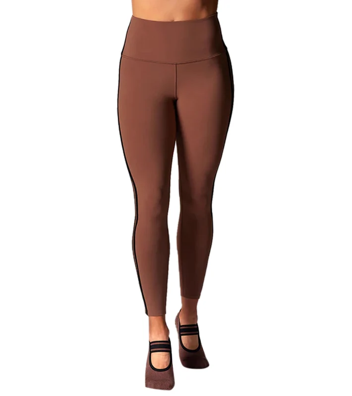 Tavi High Waisted 7/8 Stripe Tight Clove Ebony / S