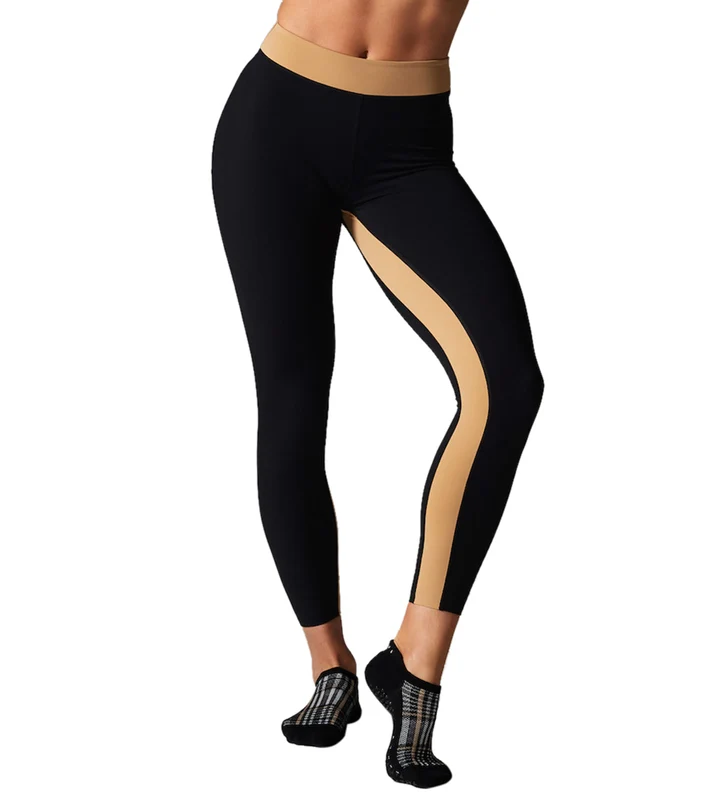 Tavi Mid Rise 7/8 Tight Ebony/Camel / XS