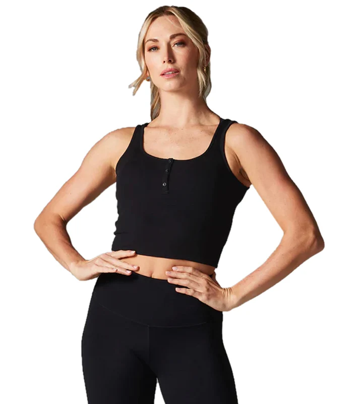 Tavi Fitted Henley Tank Ebony / S