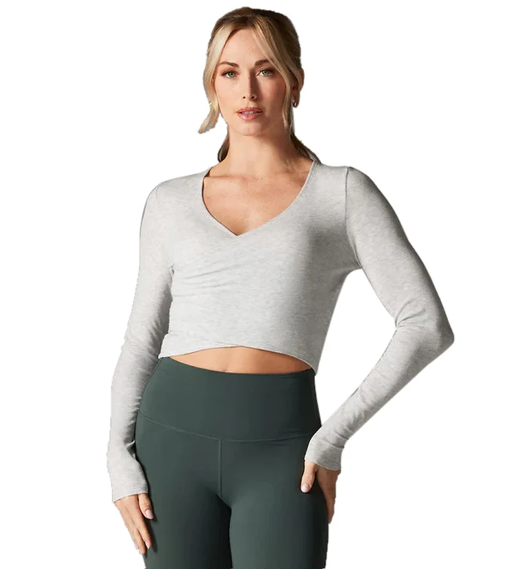 Tavi Criss Cross Long Sleeve Top Ash / XS