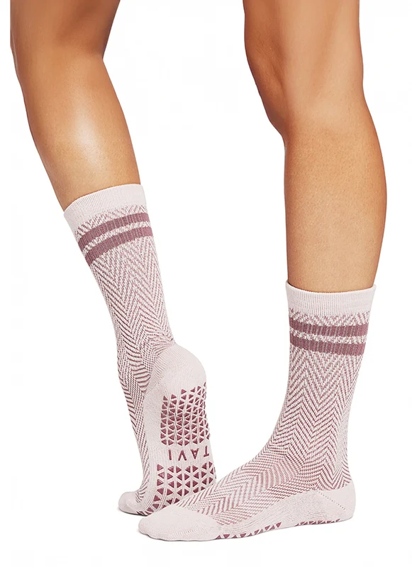 Tavi Kai Grip Crew Socks Soft Blush / S