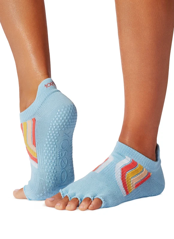 Toesox Grip Half Toe Low Rise Socks Vibrancy / S