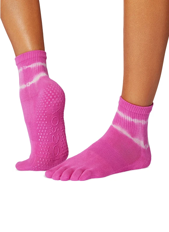Toesox Melody Half-Toe Grip Socks Paradise Tie Dye Stripe / S