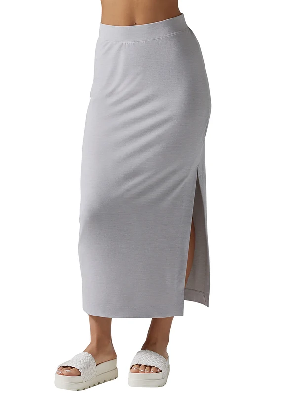 Tavi Brushed Tec Knit Midi Skirt Ash / L