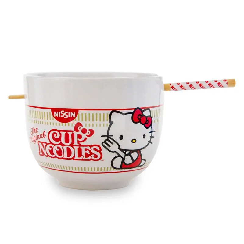 Conjunto De Taças E Pauzinhos Para Ramen Sanrio Hello Kitty X Nissin