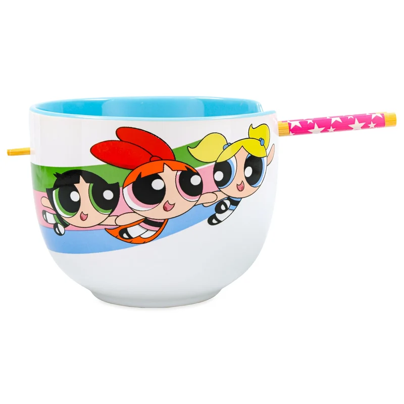 The Powerpuff Girls 20-Ounce Ceramic Ramen Bowl With Chopsticks