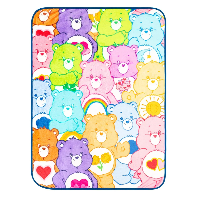 Care Bears Character Collage Fleece Throw Blanket | 45 x 60 Inches
