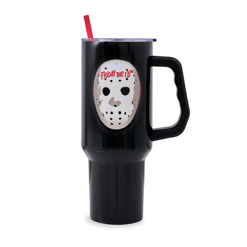 Friday The 13th Jason Voorhees Mask 40-Ounce Stainless Steel Tumbler With Handle