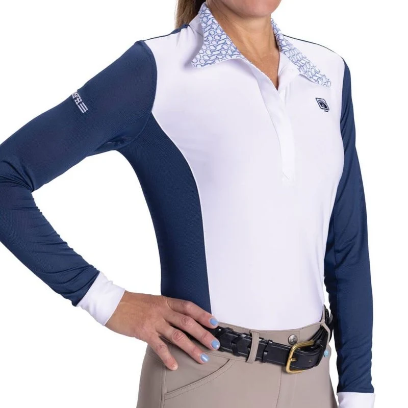 Romfh Ladies Signature Long Sleeve Sleeve Show Shi Navy/White / 4X-Large