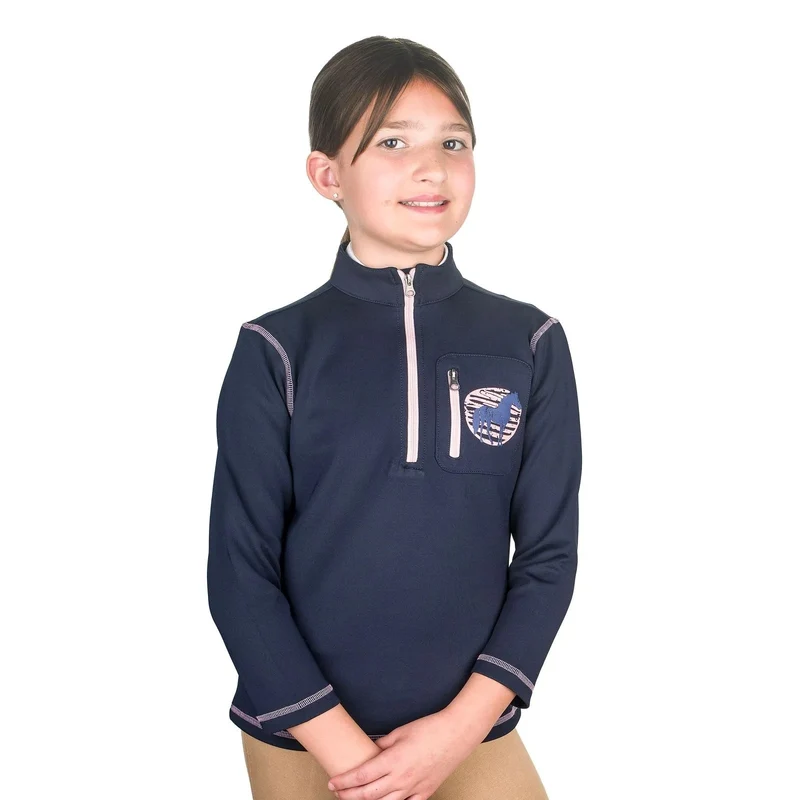 EquiStar Kids 1/2 Zip Riding Fleece Top Navy / Medium