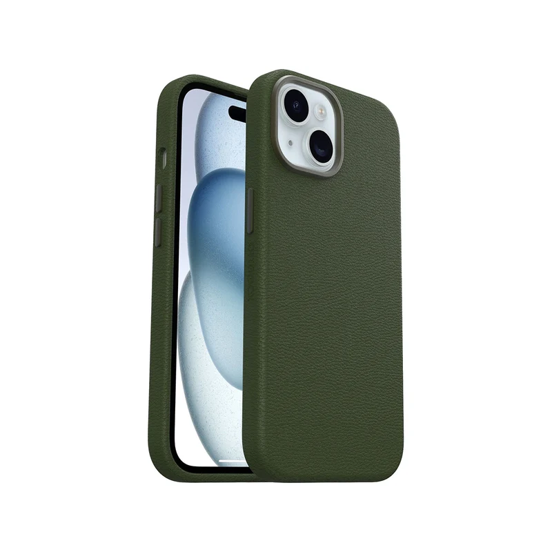 OtterBox Symmetry Cactus Leather Phone Case for iPhone 15/14/13 (Green) Phonnic