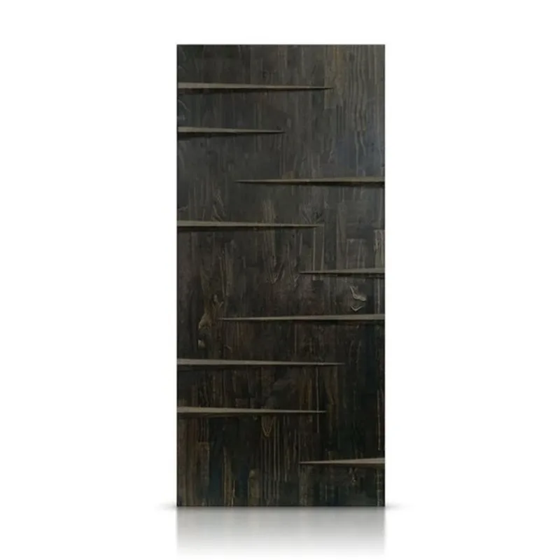 CALHOME 30 x 80-in Charcoal Black Stained Pine Wood Modern Interior Slab Door