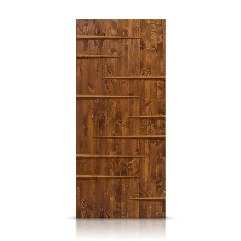 CALHOME 36 x 80-in Walnut Stained Pine Wood Modern Interior Slab Door