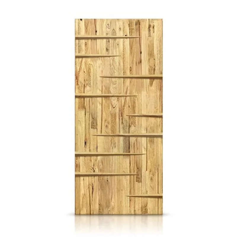 CALHOME 36 x 80-in Weather Oak Stained Pine Wood Modern Interior Slab Door