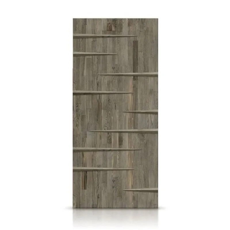 CALHOME 30 x 84-in Weather Grey Stained Pine Wood Modern Interior Slab Door