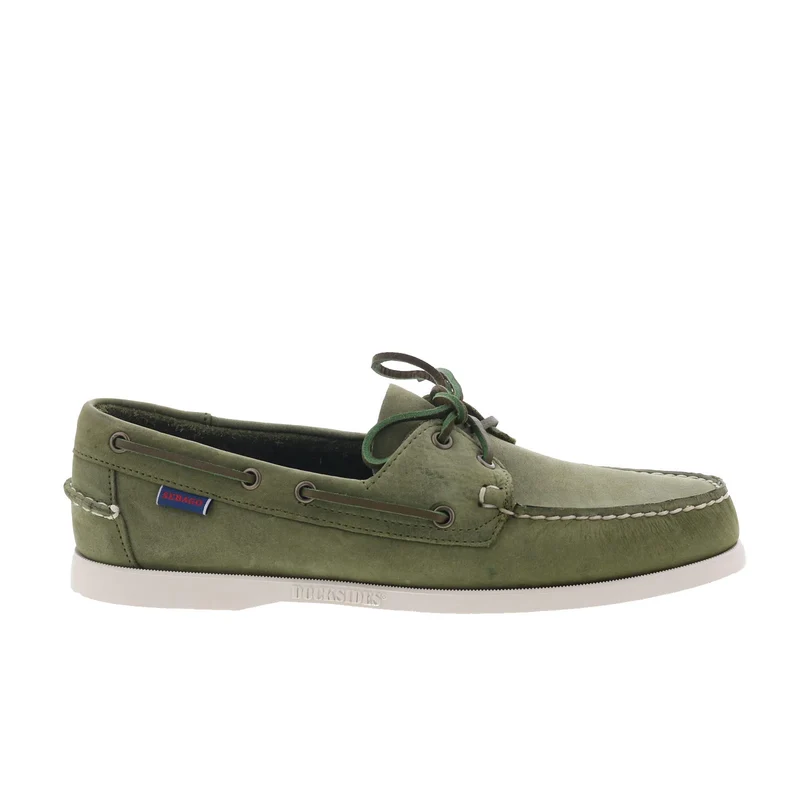 Sebago Docksides Portland Crazy Horse Mens Green Suede Loafers Boat Shoes 11