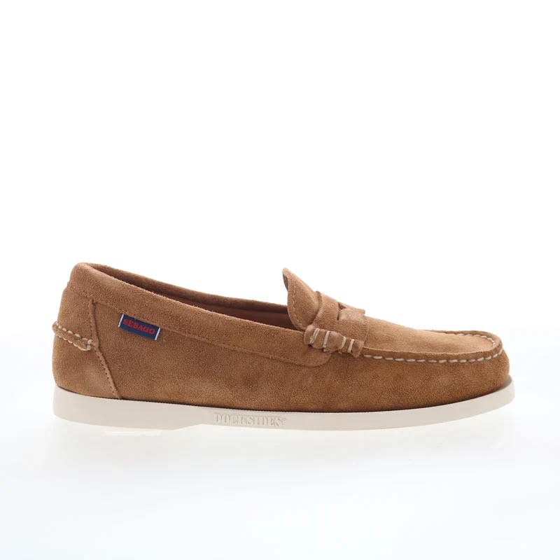 Sebago Dan Boat Roughout Mens Brown Loafers & Slip Ons Penny Shoes 7.5