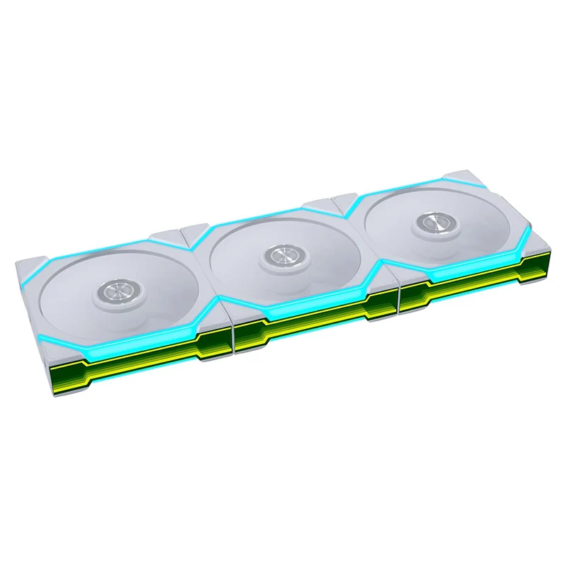 Lian Li Uni Fan SL Flex 120mm Reverse Blade ARGB White Fan - 3 Pack(12RSL1F3W) Centre Com