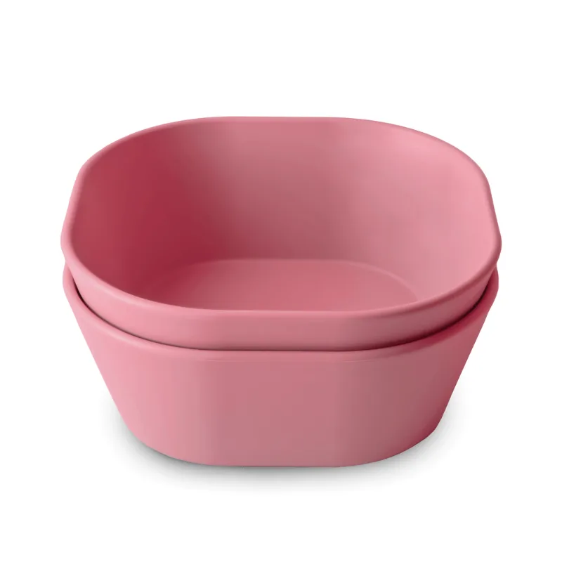 Kit Com Dois Bowls De Jantar PP Rosa Cereja Mushie