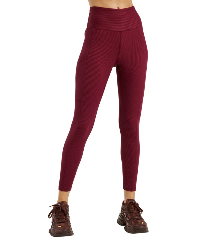 Year of Ours Ribbed Pocket Legging Dark Cherry / M