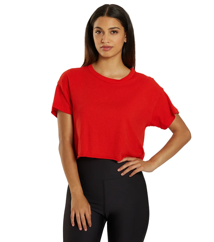 Year of Ours YOS Cropped Tee Red / XS