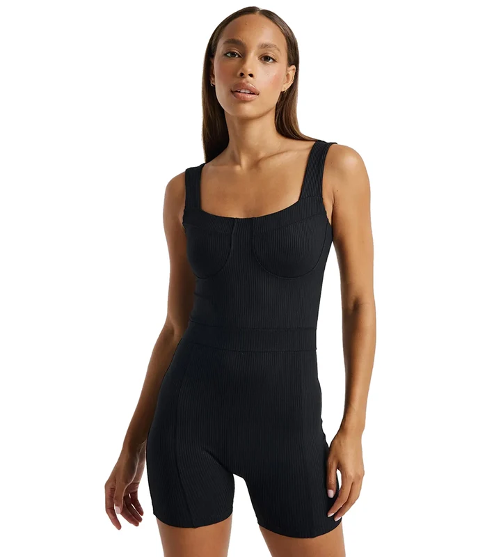 Year of Ours Ribbed Anderson Onesie Black / L