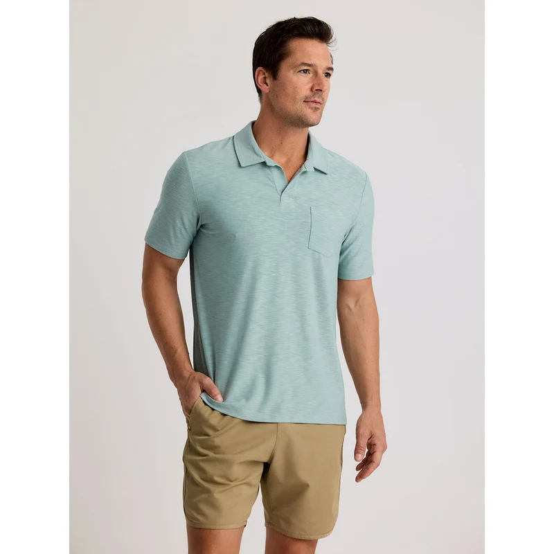 Men's Bamboo Slub Polo II Ocean Mist / XL