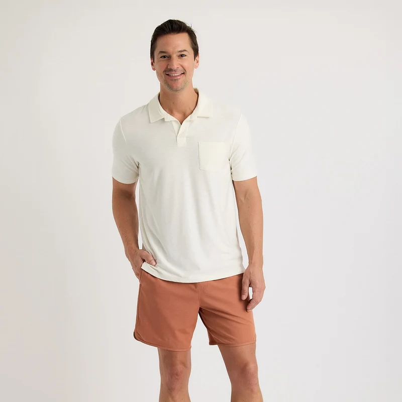 Free Fly Men's Bamboo Slub Polo II SEA SALT / LARG