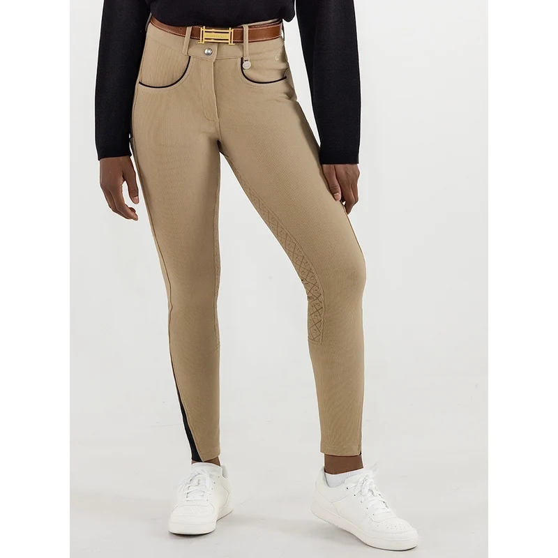 Dapplebay Ladies Pro Ribbed FS Suede Breeches Heritage Tan / 34