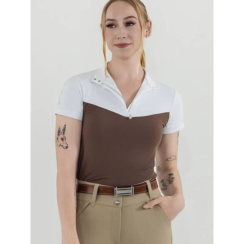 Dapplebay Lady 1/4 Zip SS Show Top Chocolate / XX-Large